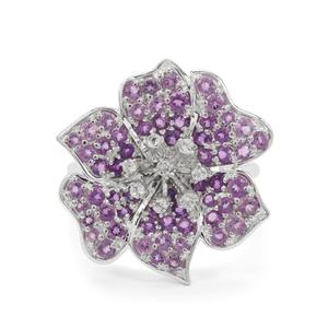 Ombre Floral Fiore Ametista Amethyst & White Topaz Sterling Silver Ring ATGW 1.55cts
