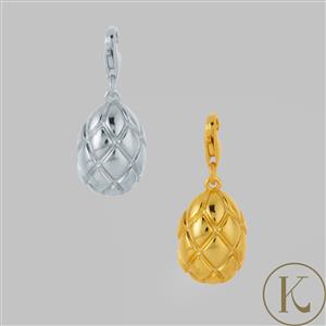 Kimbie Mini Egg Charm - Available in 925 Sterling Silver & Gold Plated 925 Sterling Silver
