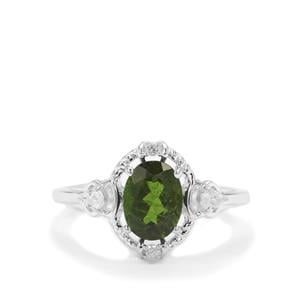 Chrome Diopside & White Zircon Sterling Silver Ring ATGW 1.45cts