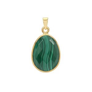 Congo Malachite Pendant in Gold Plated Sterling Silver 24.70cts
