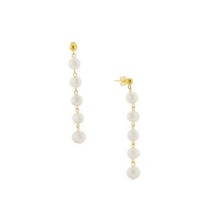Freshwater Cultured Pearl Gold Tone Sterling Silver Earrings 