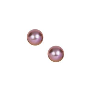 Naturally Lavender Cultured Pearl Rhodium Flash Sterling Silver Earrings (9.5 mm)