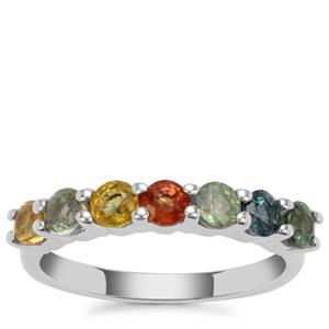 Songea Rainbow Sapphire Ring in Sterling Silver 1.74cts