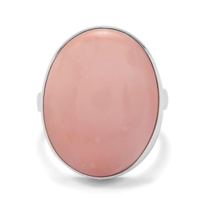 13.75ct Pink Lady Opal Sterling Silver Indus Valley Ring