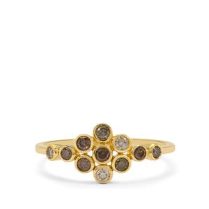 1/3ct Golden Ivory, Champagne Diamond 9K Gold Ring  