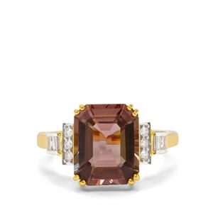 Pink Diaspore & Diamond 18K Gold Arthur Ivy Ring MTGW 4.93cts 