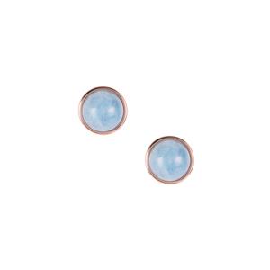 Aquamarine Earrings in Rose Gold Flash Sterling Silver 4.65cts