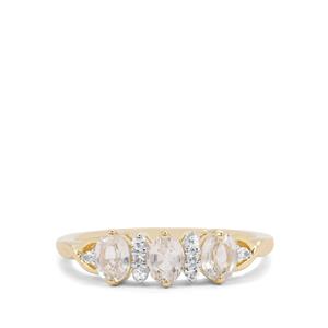 1.14ct Ceylon White & Thai Sapphire 9K Gold Ring