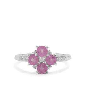 Ilakaka Hot Pink Sapphire & White Zircon Sterling Silver Ring ATGW 1.60cts