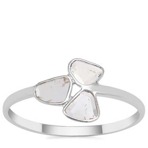 Polki Diamond Ring in Sterling Silver 0.30ct