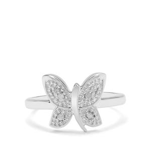 1/20ct Diamonds Sterling Silver Butterfly Ring
