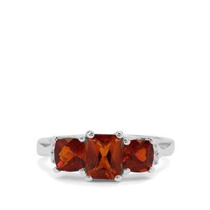Madeira Citrine & White Zircon Sterling Silver Ring ATGW 1.92cts 