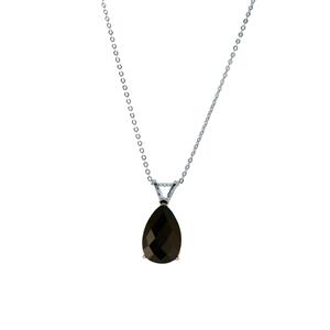 3cts Black Agate Sterling Silver Necklace 