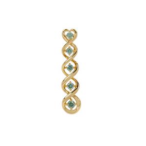 1/8ct Seafoam Green Diamonds 9K Gold Pendant  