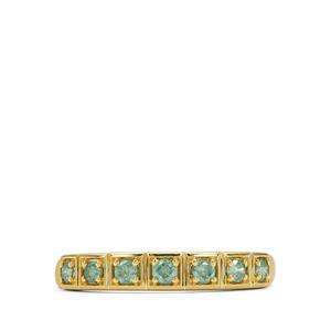 1/4ct Seafoam Green Diamonds 9K Gold Ring