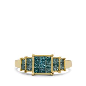 1ct Blue Lagoon Diamonds 9K Gold Ring