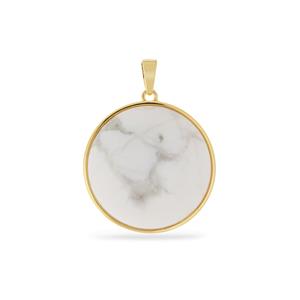 48.94cts White Howlite Gold Tone Sterling Silver Pendant 