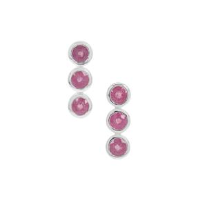 2.50ct Ilakaka Hot Pink Sapphire Sterling Silver Earrings (F)