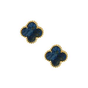 Sar-i-Sang Lapis Lazuli Earrings in Gold Tone Sterling Silver 4.50cts