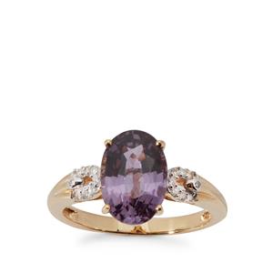 Pink Sapphire & Diamond 18K Gold Ring MTGW 3.60cts