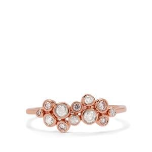  1/3cts Pink, White Diamonds 9K Rose Gold Ring