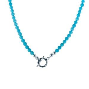 81.50cts Sleeping Beauty Turquoise Sterling Silver Necklace 