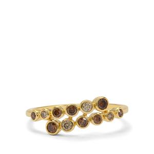 1/3ct Golden Ivory, Champagne Diamond 9K Gold Ring 