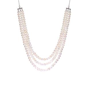 Kaori Cultured Pearl Sterling Silver Necklace 