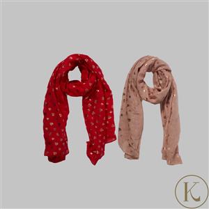 Kimbie Heart Scarf  - Available in Pink or Red 