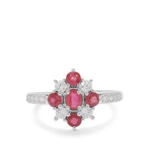 Bemainty Ruby & White Zircon Sterling Silver Ring ATGW 1.50cts (F)