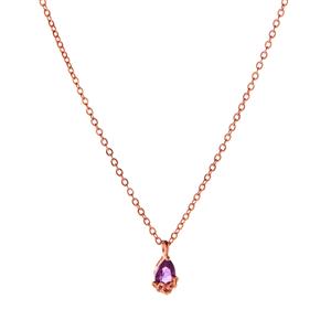 1ct Bahia Amethyst Rose Tone Sterling Silver Necklace 
