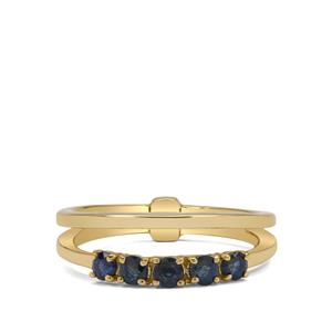 Natural Royal Blue Sapphire 9K Gold Ring 0.6ct