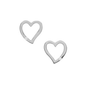 0.05ct Ratanakiri Zircon Sterling Silver Heart Earrings