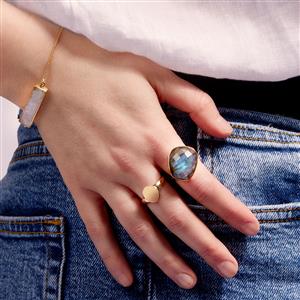 Paul Island Labradorite Ring in Gold Plated Sterling Silver 16.95cts