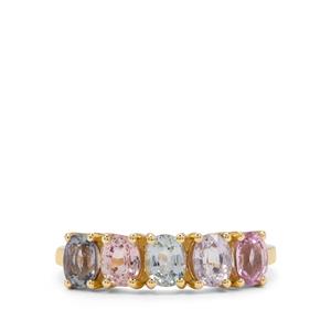 2.35cts Multi-Colour Sapphire 9K Gold Ring 