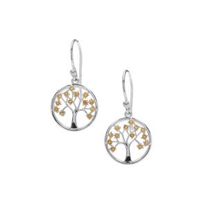 0.35ct Diamantina Citrine Sterling Silver Tree of Life Earrings