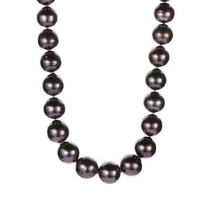 Tahitian Cultured Pearl Sterling Silver Graduated Necklace 