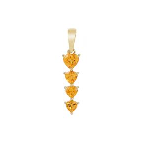 1.25ct Mandarin Garnet 9K Gold Pendant