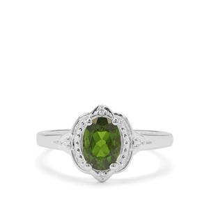 Chrome Diopside & White Zircon Sterling Silver Ring ATGW 1.14cts