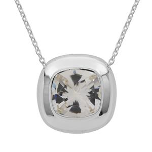 8.35ct Eden Cut Crystal Quartz Britannia Silver Pendant Nacklace 