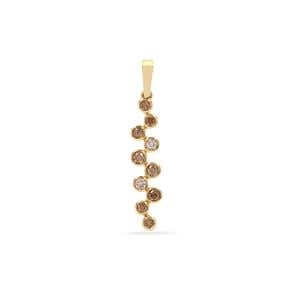 1/3ct Golden Ivory, Champagne Diamond 9K Gold Pendant  