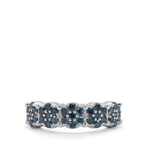 1ct Blue Diamond Sterling Silver Ring