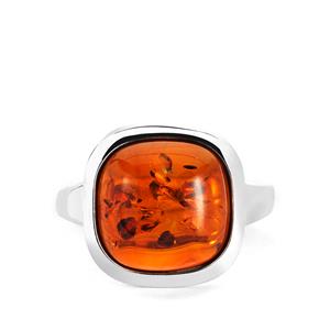 Baltic Cognac Amber (12mm) Sterling Silver Ring