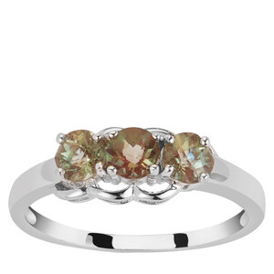 Green Andesine Ring in Sterling Silver 0.72cts 