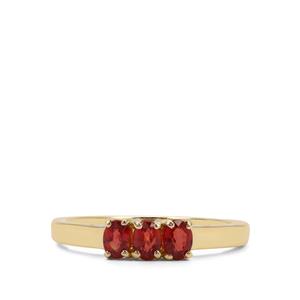 0.70ct Songea Ruby 9K Gold Ring