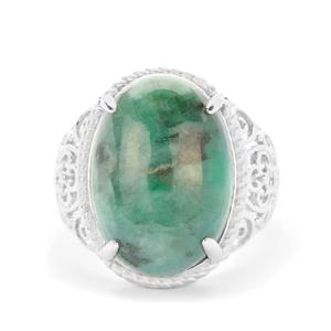 12.63ct Minas Velha Emerald Sterling Silver Ring