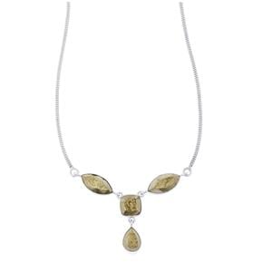 Drusy Pyrite Necklace in Sterling Silver 50cts