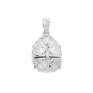 0.05ct Ratanakiri Zircon Sterling Silver Locket with Red Enameling