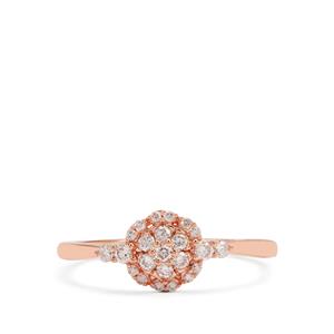 1/4ct Natural Pink Diamonds 9K Rose Gold Ring