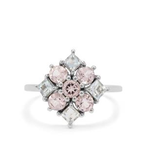 Cherry Blossom™ Morganite & Aquaiba™ Beryl 9K White Gold Ring ATGW 1.40cts